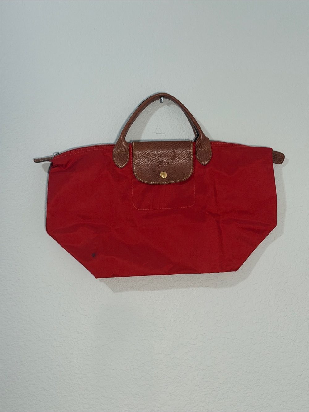 RED Les Pliages Longchamp type "M"  Modele Depose short handle
